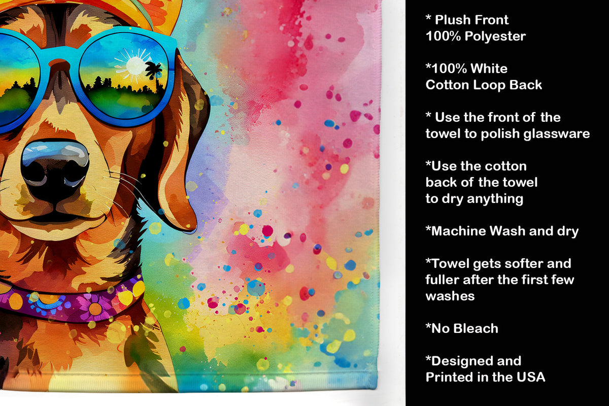 Dachshund Hippie Dawg Kitchen Towel-4