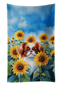 Japanese Chin in Sunflowers Kitchen Towel-0