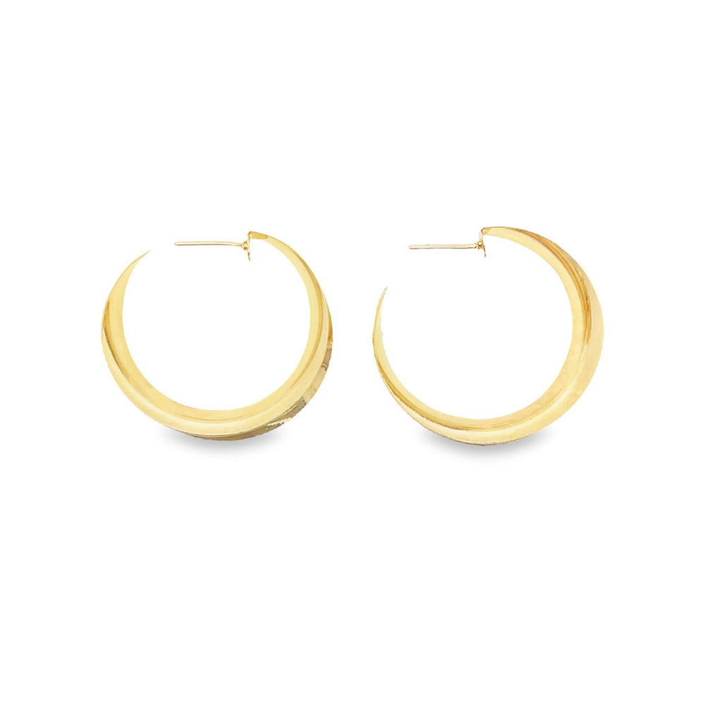 18K Gold Filled Curved Wide Minimalist Hoops (J305-J307)(L395)