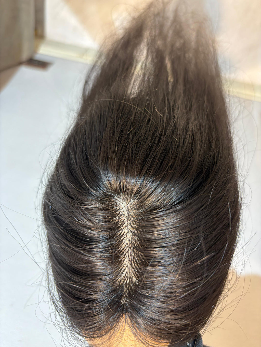 Hair Topper for Backcombed Hair | Silk Base | Natural Black | Straight | Remy Hair India-1